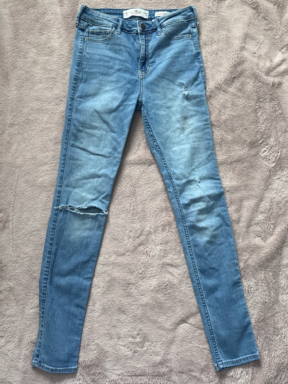Hollister Light Blue Skinny Distressed Jeans